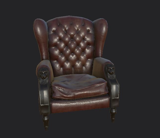 Sofa and furniture asset-prop gameready lowpoly PBR Low-poly 3D model_41