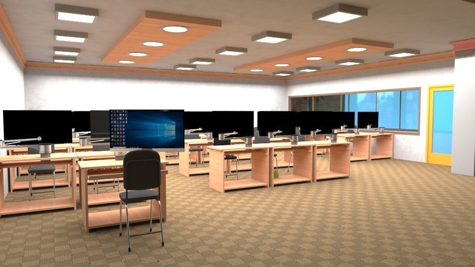 3D model Computer Class Room VR / AR / low-poly | CGTrader