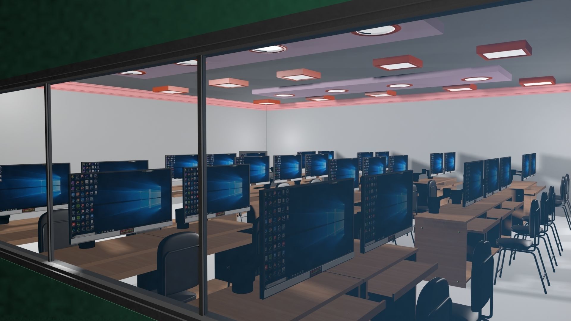 3D model Computer Class Room VR / AR / low-poly | CGTrader