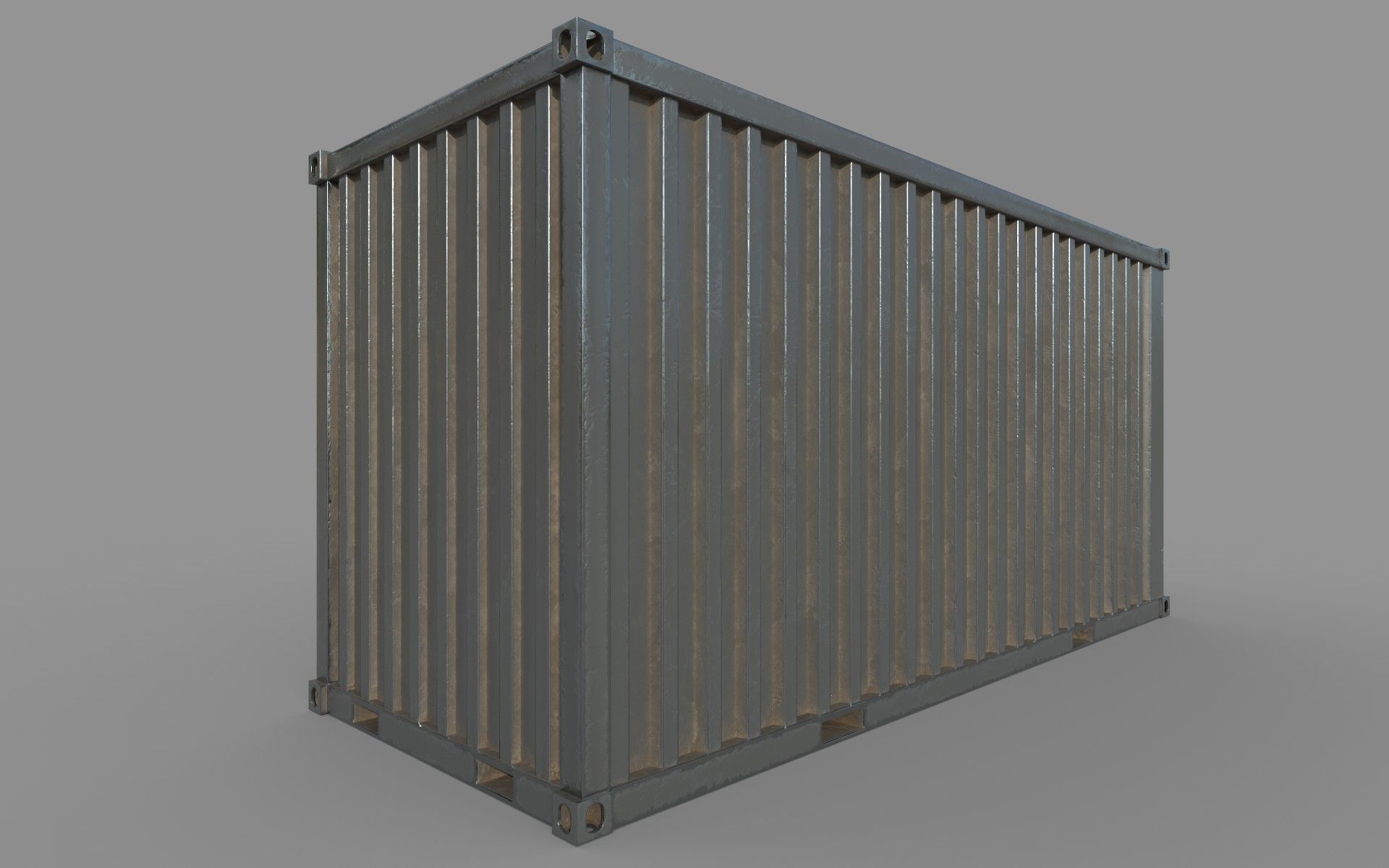 Gray Shipping Container PBR Low-Poly Game Ready 3D Model Low-poly 3D model_13