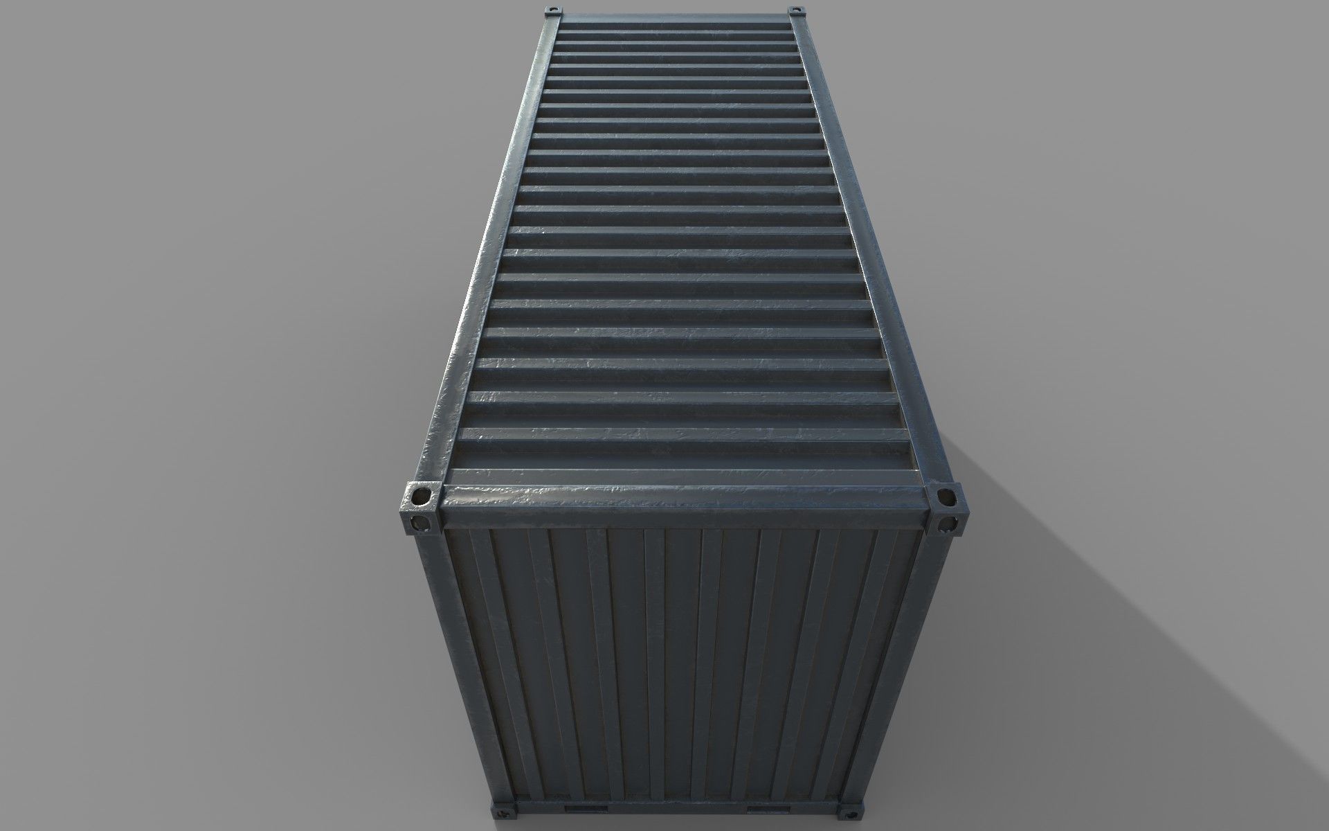 Gray Shipping Container PBR Low-Poly Game Ready 3D Model Low-poly 3D model_8