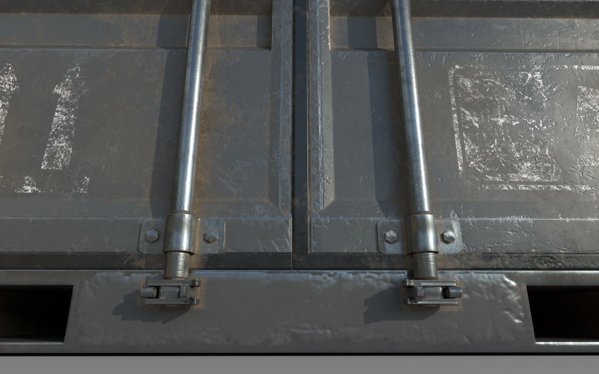 Gray Shipping Container PBR Low-Poly Game Ready 3D Model Low-poly 3D model_16