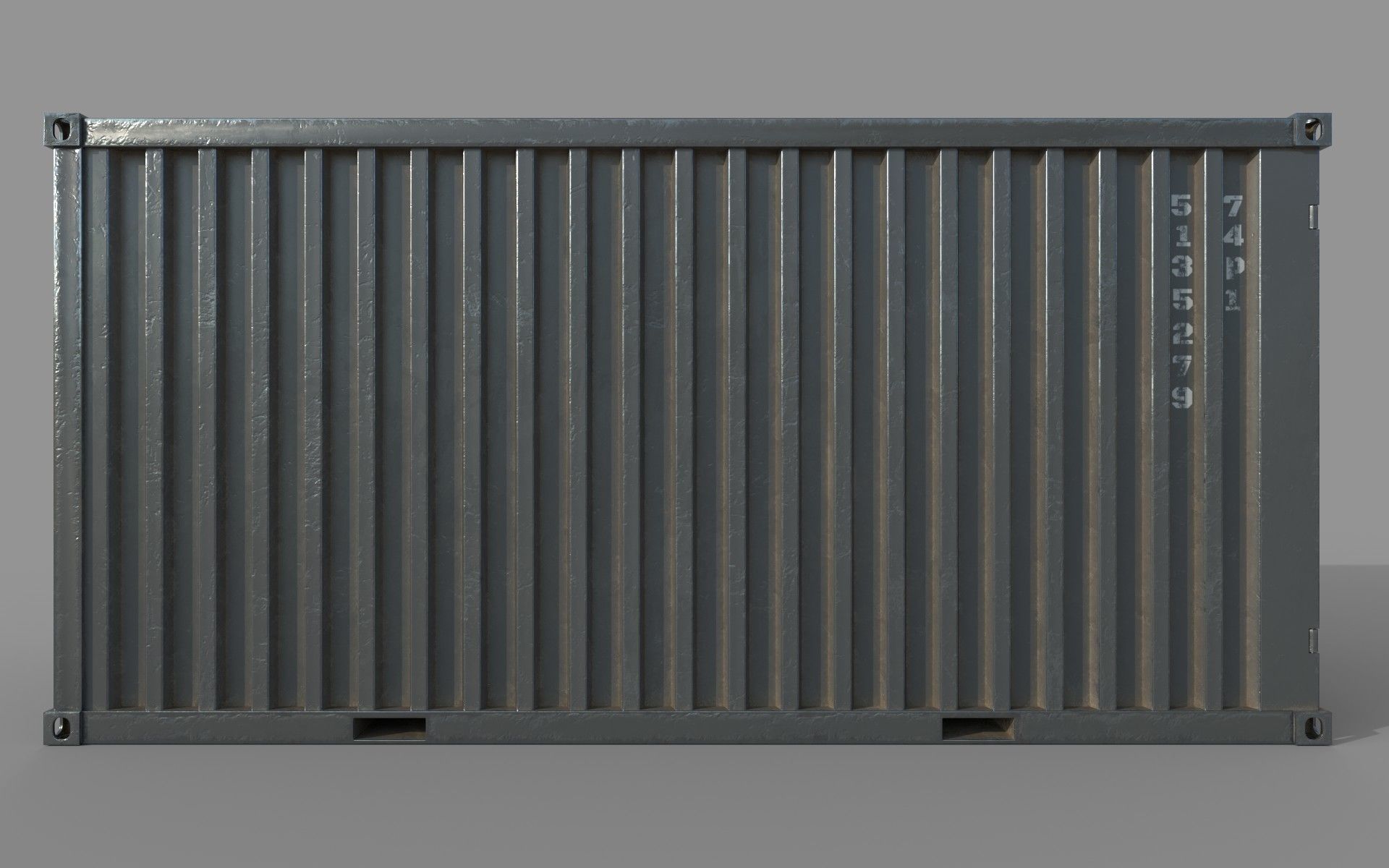 Gray Shipping Container PBR Low-Poly Game Ready 3D Model Low-poly 3D model_5