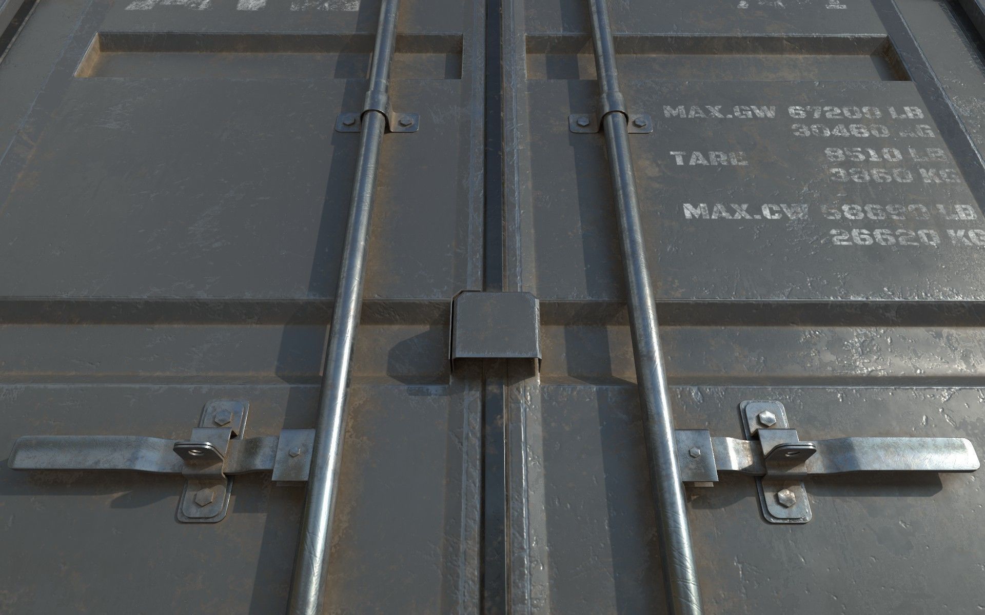 Gray Shipping Container PBR Low-Poly Game Ready 3D Model Low-poly 3D model_15