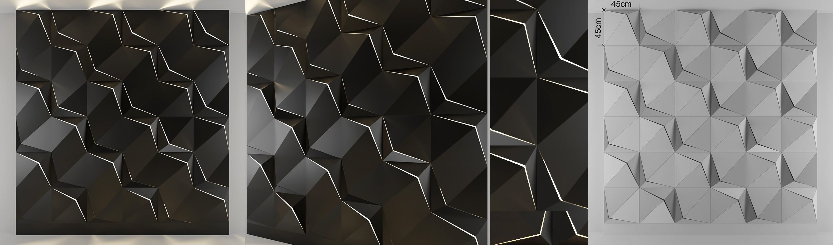 3d panel 03 Low-poly 3D model_5