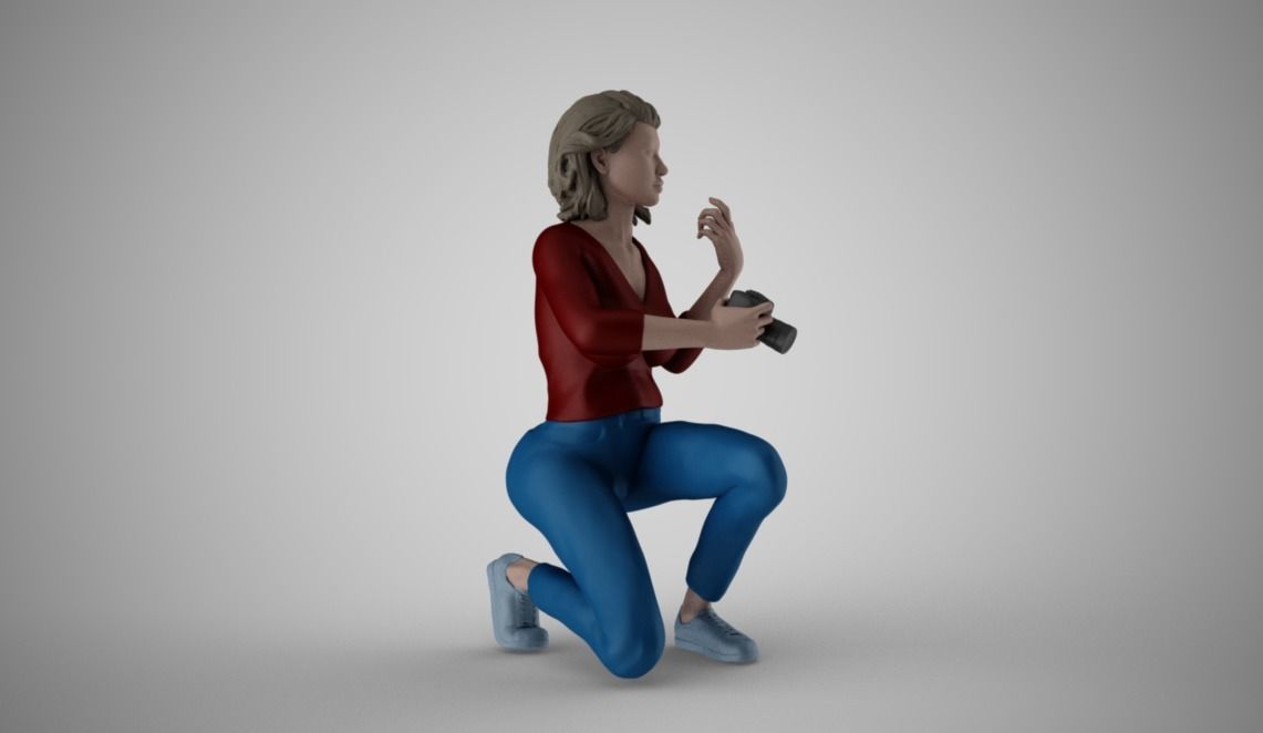 Photographer Girl 3D print model_9