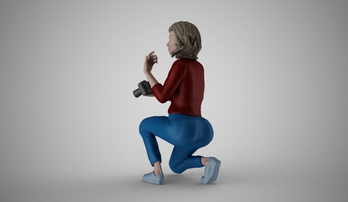 Photographer Girl 3D print model_5