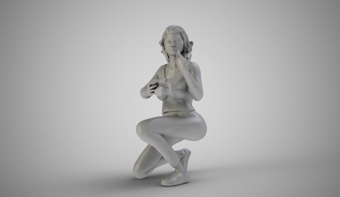 Photographer Girl 3D print model_1