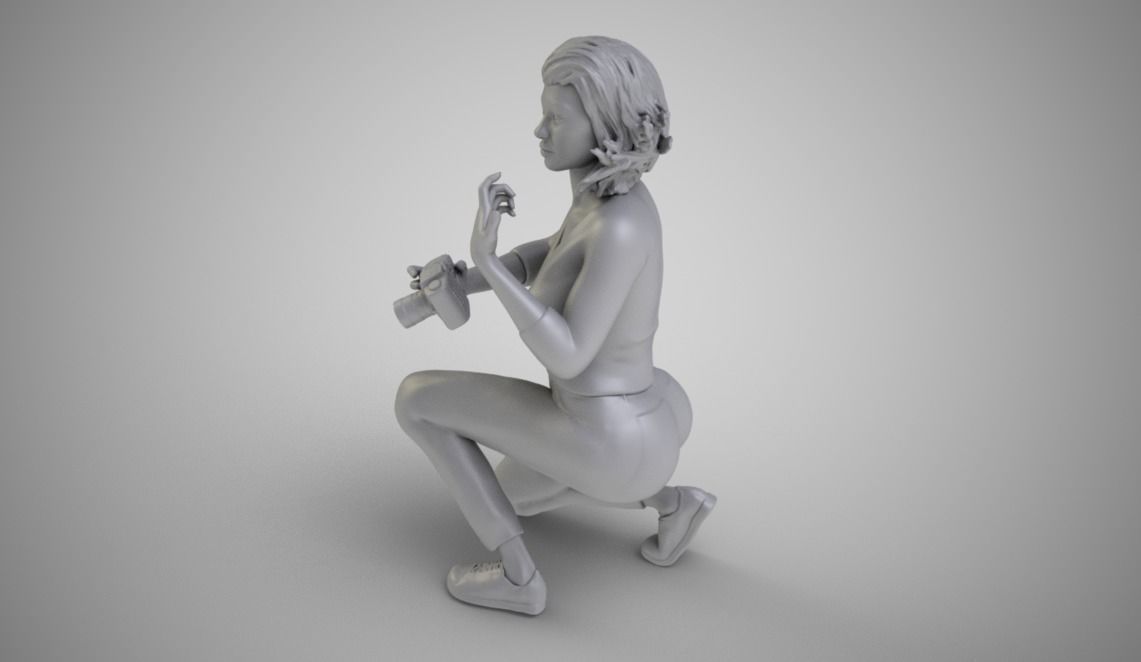 Photographer Girl 3D print model_2