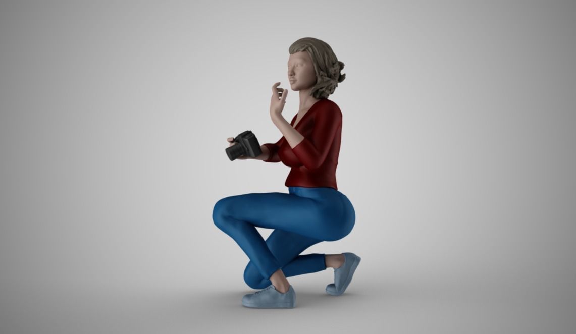 Photographer Girl 3D print model_4