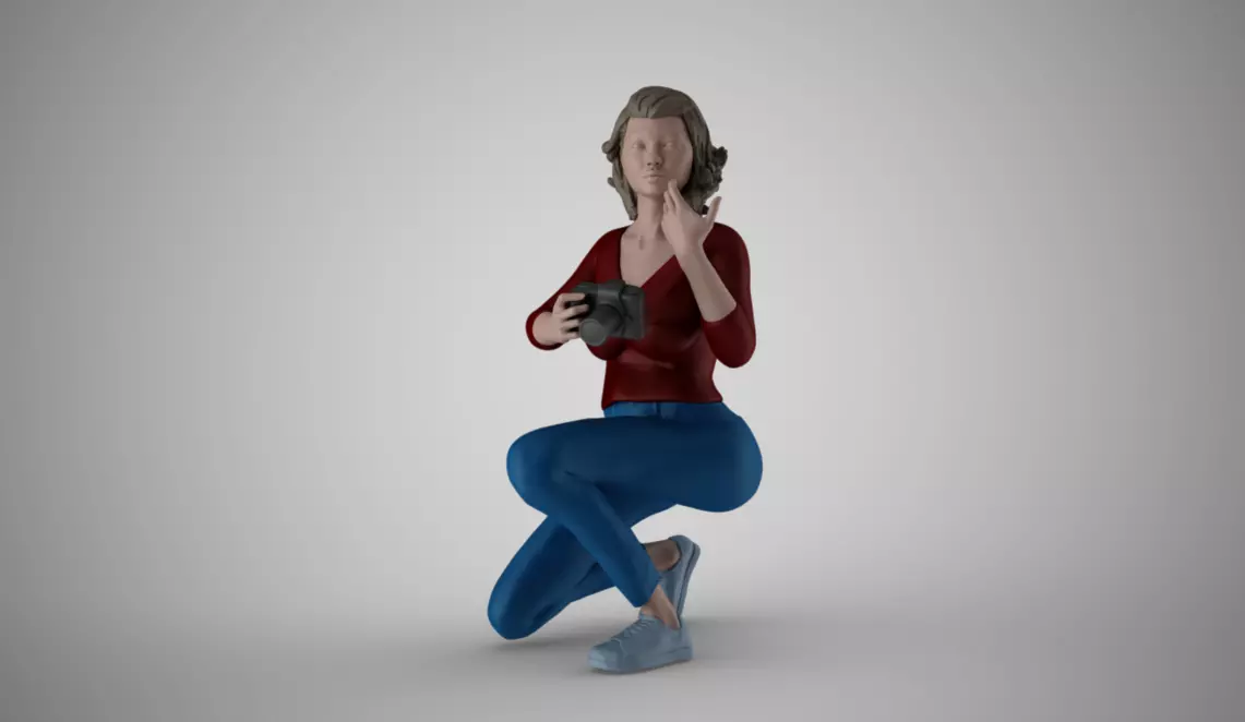 Photographer Girl 3D print model_0