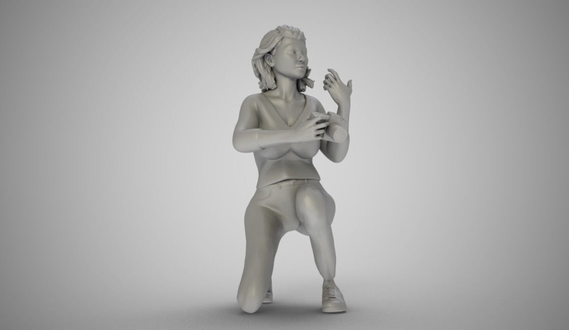Photographer Girl 3D print model_3