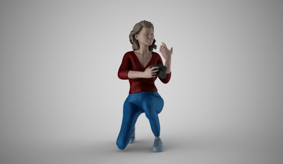 Photographer Girl 3D print model_10