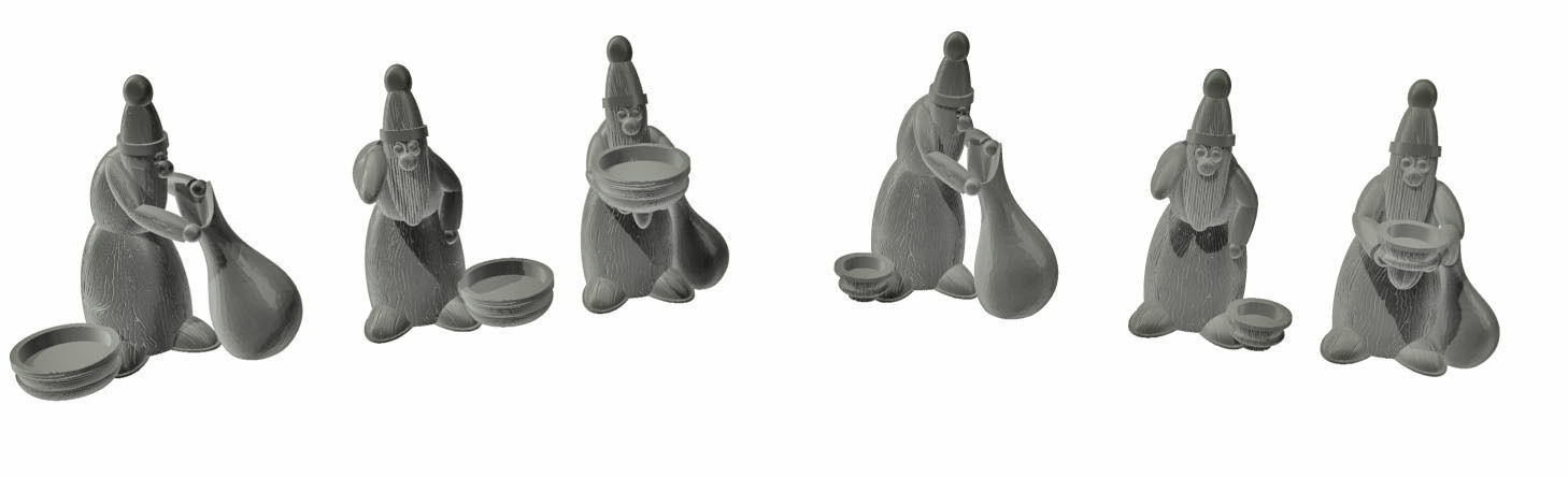 christmas deco - candle holder Santa 3D print model_3