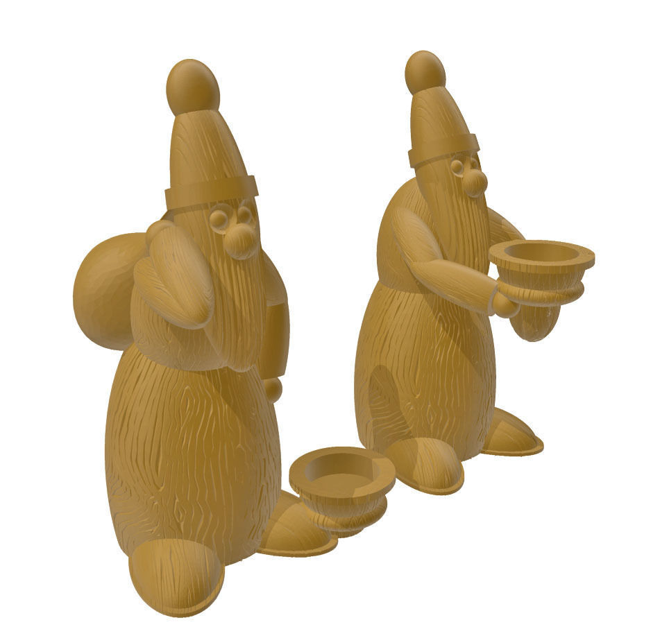 christmas deco - candle holder Santa 3D print model_2