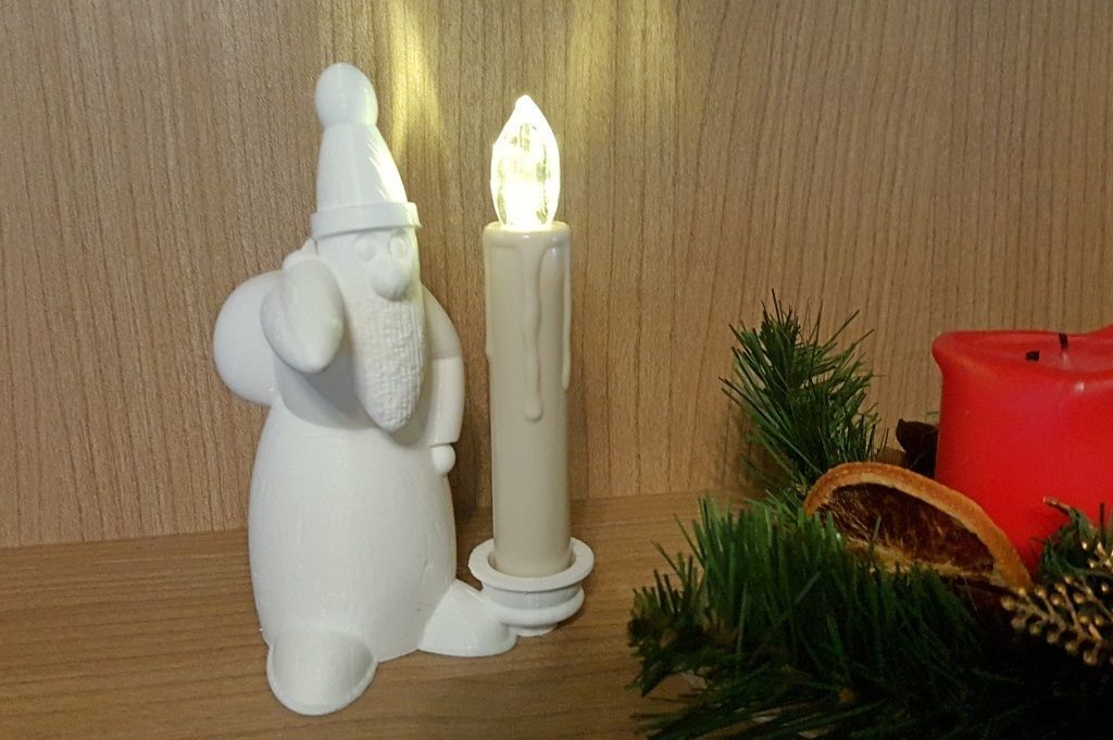 christmas deco - candle holder Santa 3D print model_1