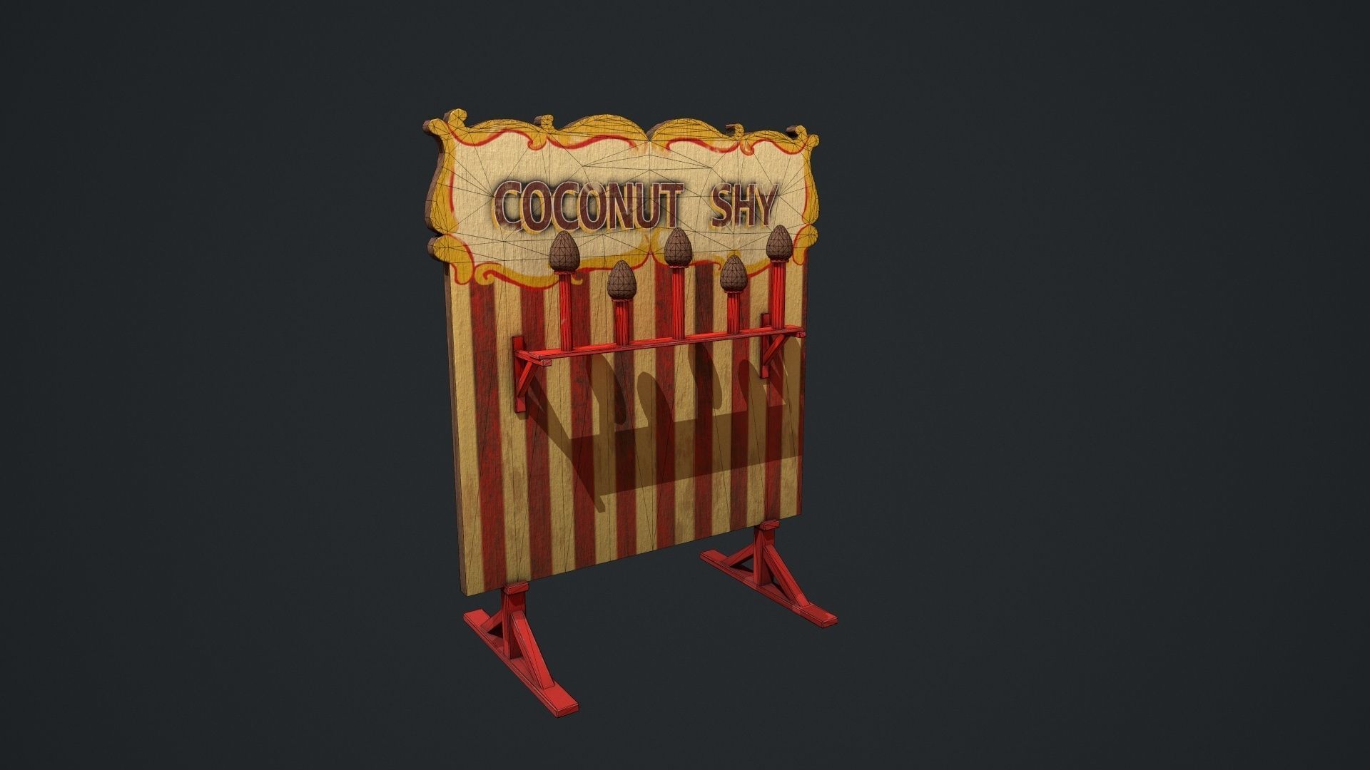 3D model Coconut Shy Carnival Game VR / AR / lowpoly CGTrader