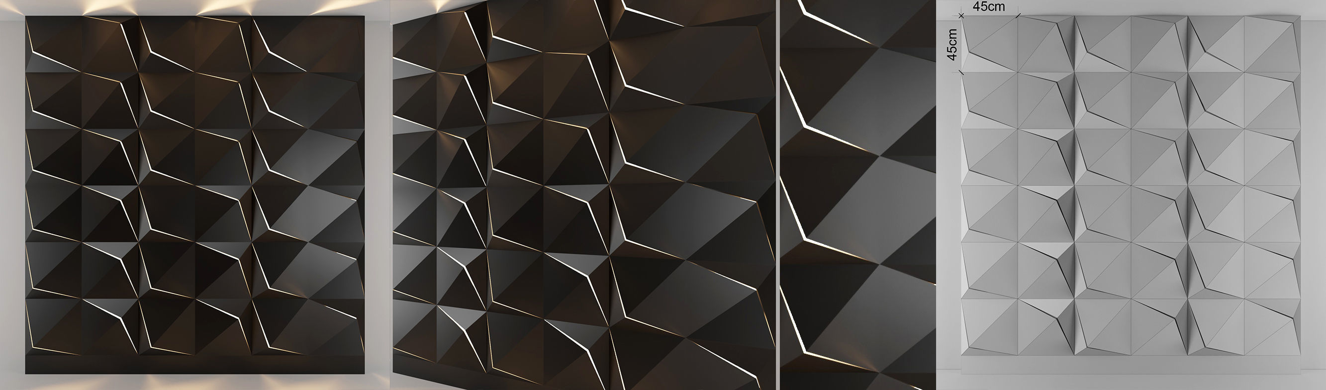 3d panel 04 Low-poly 3D model_4