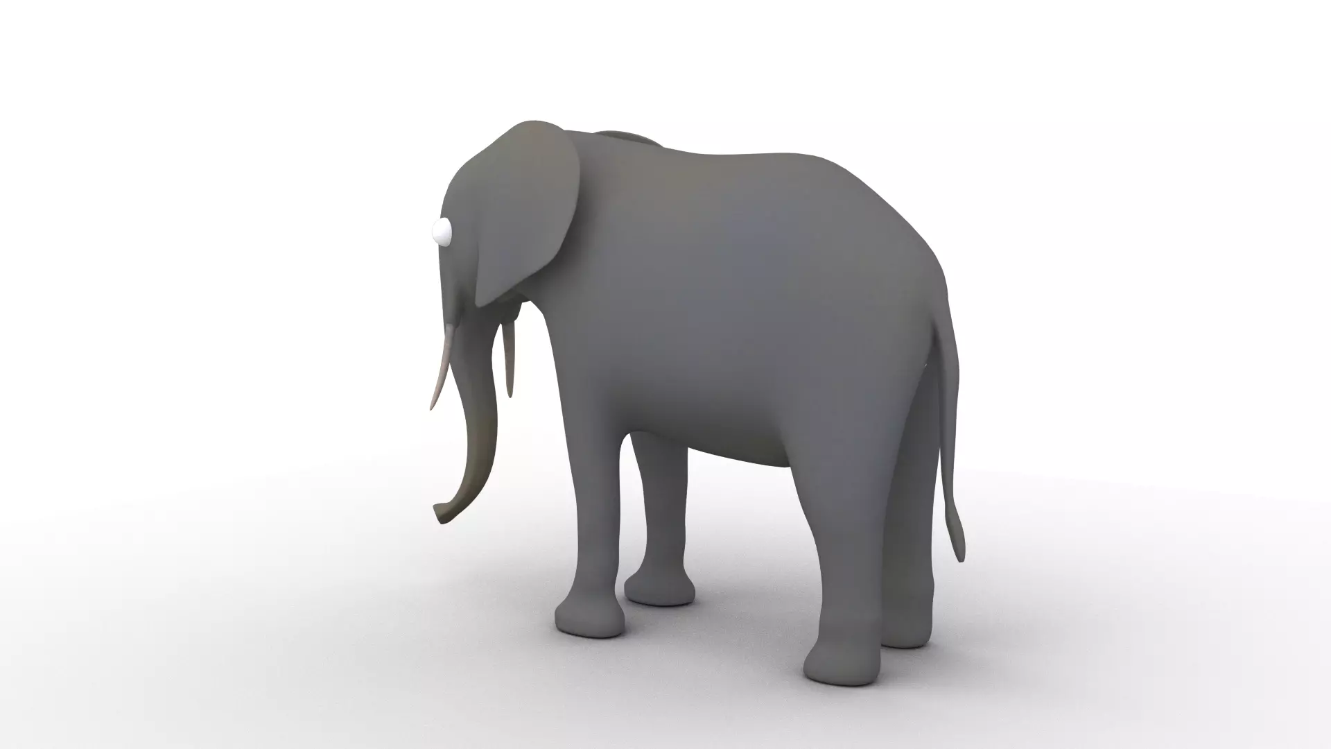 Cartoon Elephant - Rigged Low-poly 3D model