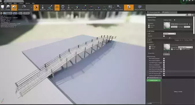 Wood  bridge adapted for your games Low-poly 3D model