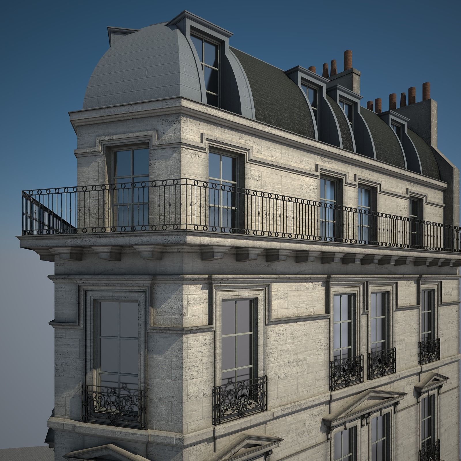 Old Building XI 3D model_9