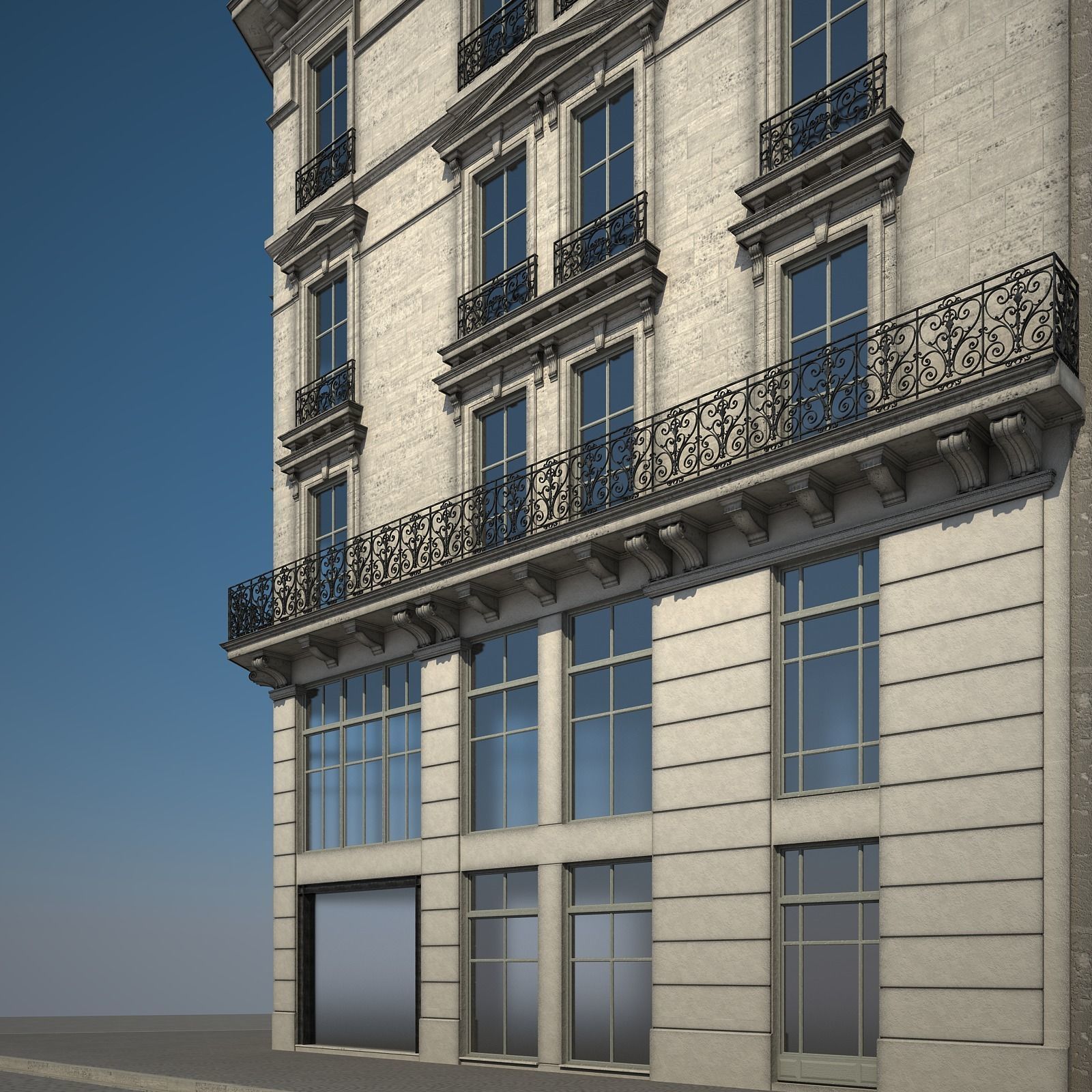 Old Building XI 3D model_7