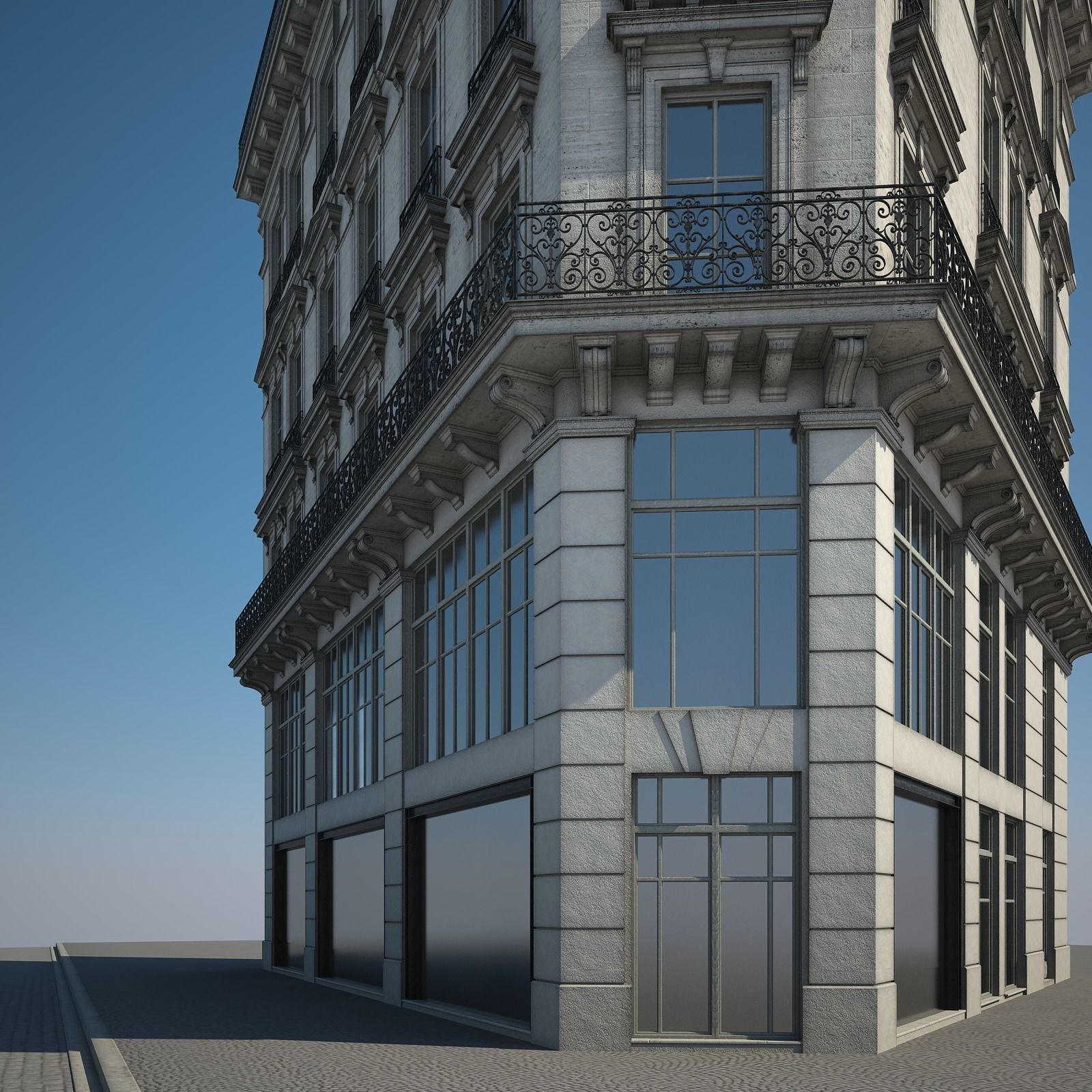 Old Building XI 3D model_5