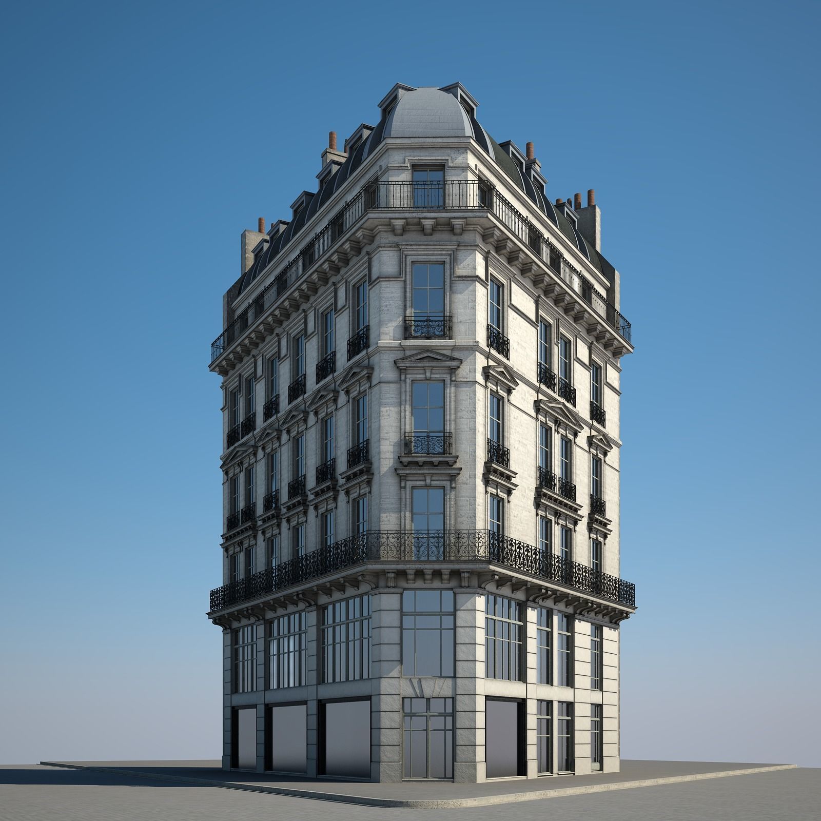 Old Building XI 3D model_2
