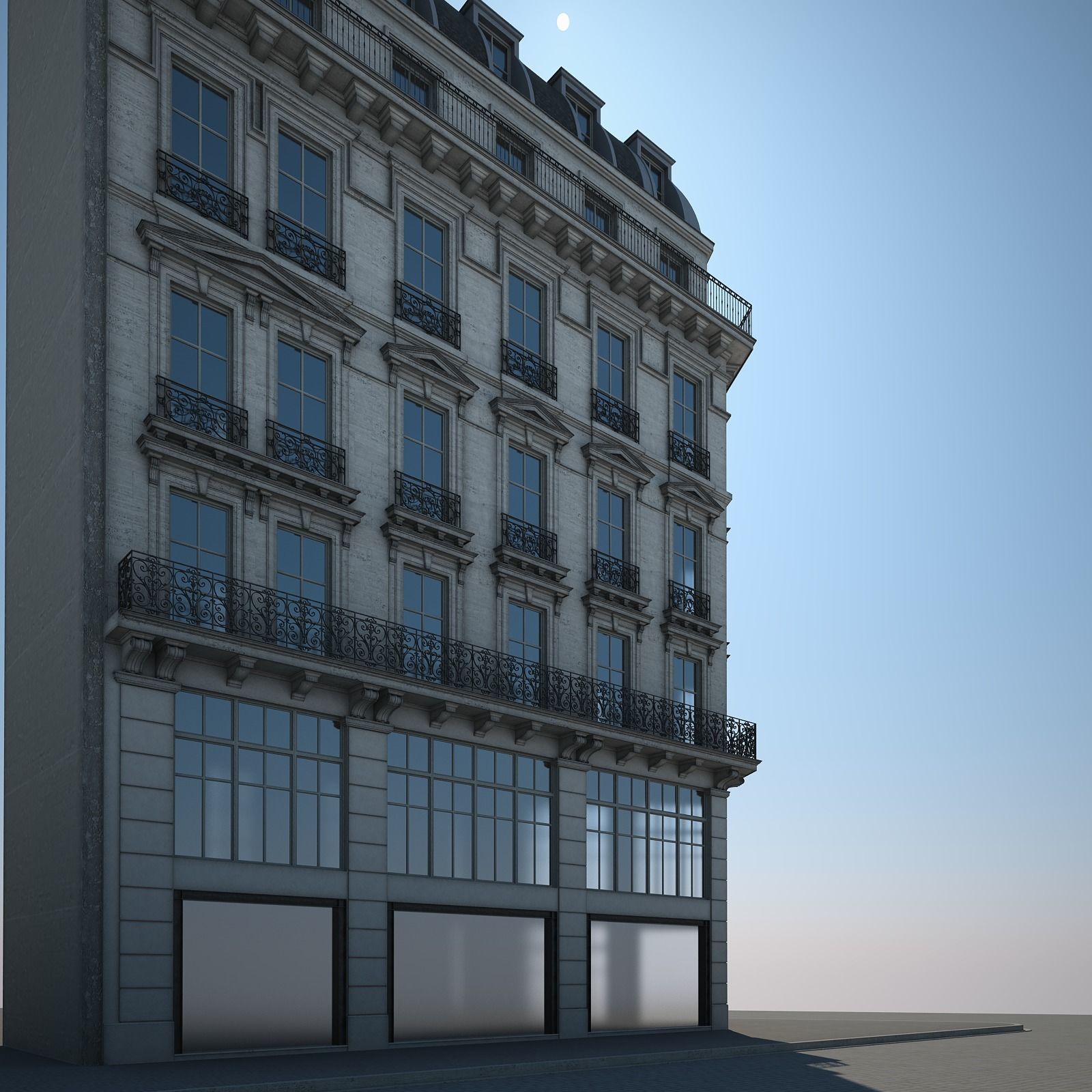 Old Building XI 3D model_4
