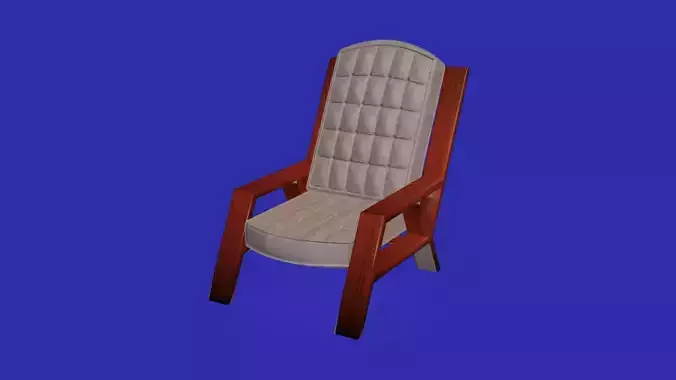 Retro stylish wooden and cotton armchair