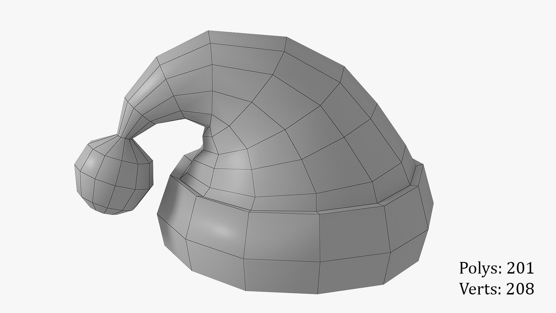 Low-Poly Santa Hat Low-poly 3D model_10
