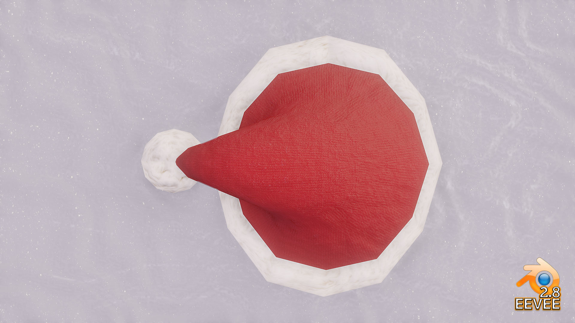 Low-Poly Santa Hat Low-poly 3D model_8