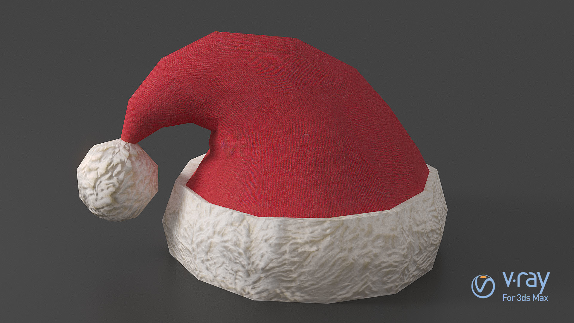 Low-Poly Santa Hat Low-poly 3D model_1
