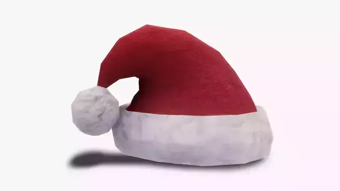 Low-Poly Santa Hat Low-poly 3D model