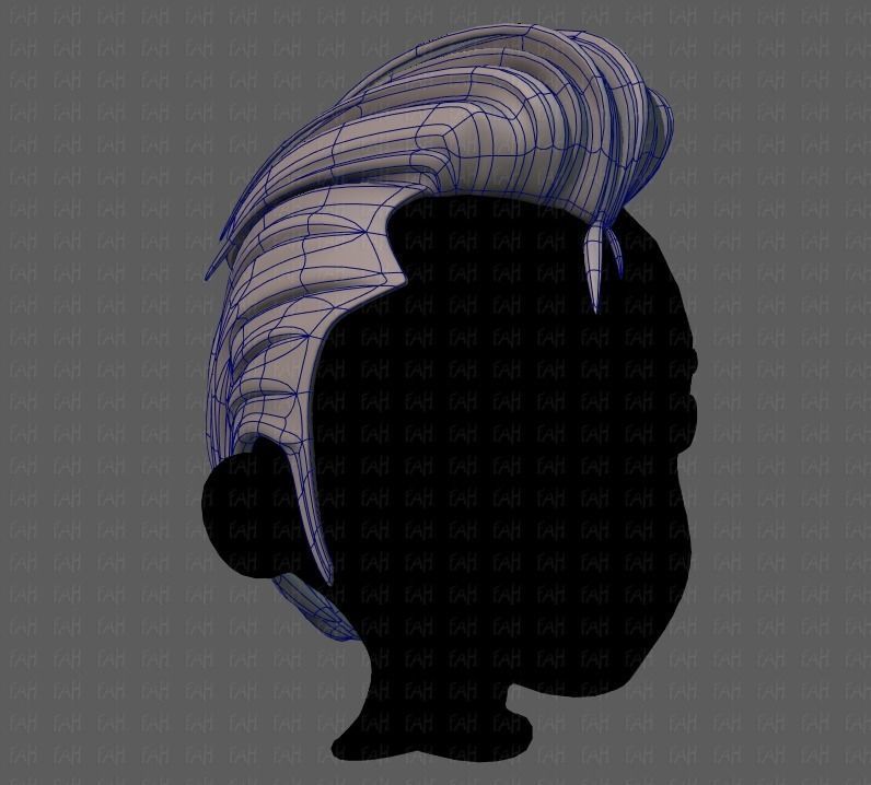 3D Hair style for boy V66 Low-poly 3D model_10