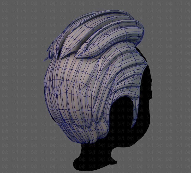 3D Hair style for boy V66 Low-poly 3D model_12