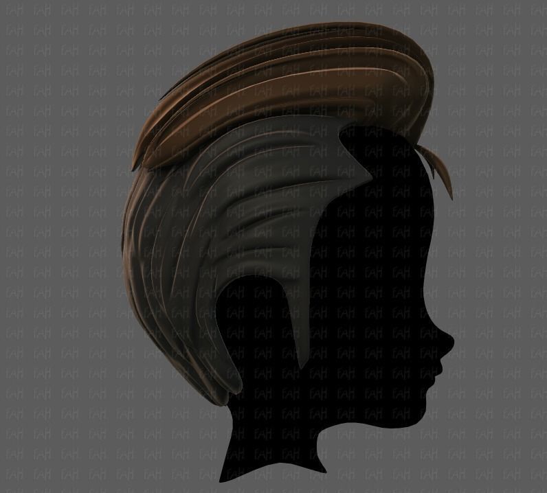 3D Hair style for boy V66 Low-poly 3D model_3