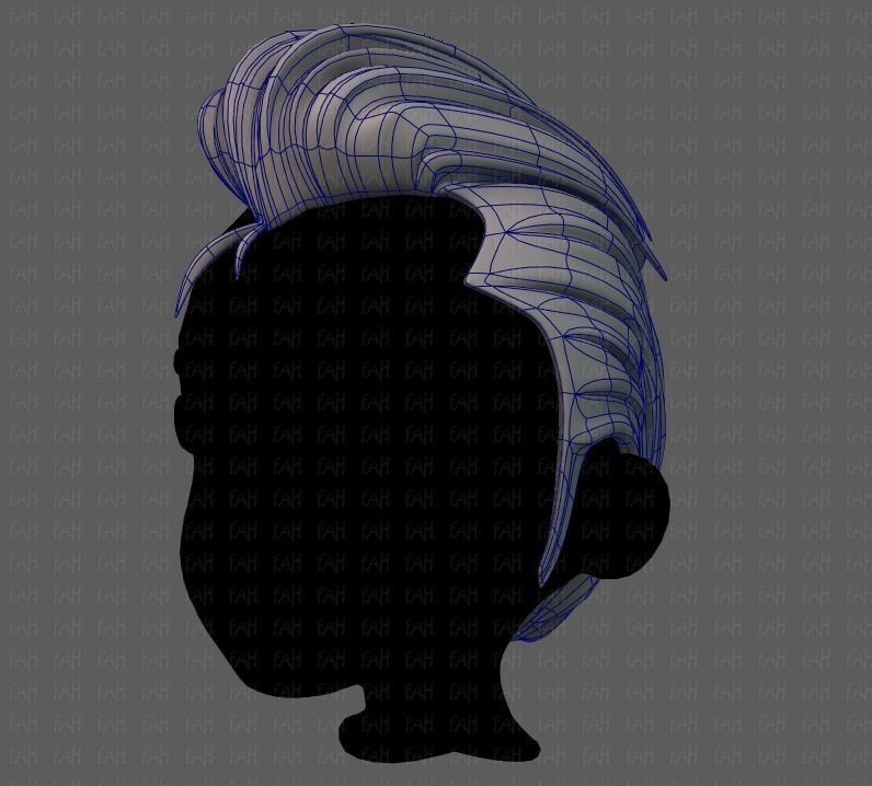 3D Hair style for boy V66 Low-poly 3D model_16