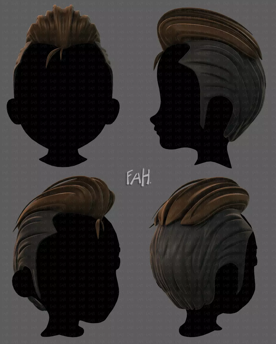 3D Hair style for boy V66 Low-poly 3D model_0