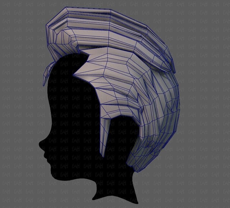 3D Hair style for boy V66 Low-poly 3D model_31