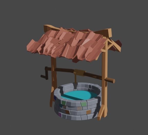 Medieval Well  3D model_2