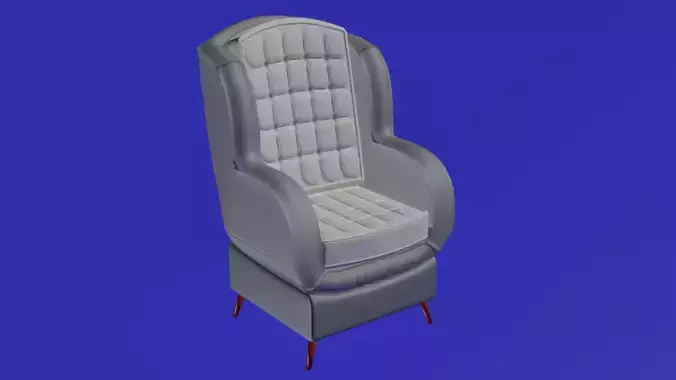 Dark grey and white cotton armchair