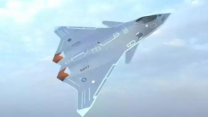 fa-xx fifth generation fighter jet Low-poly 3D model