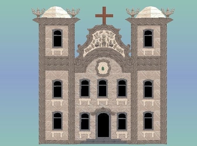 Santarem NeoBaroque Church Free low-poly 3D model