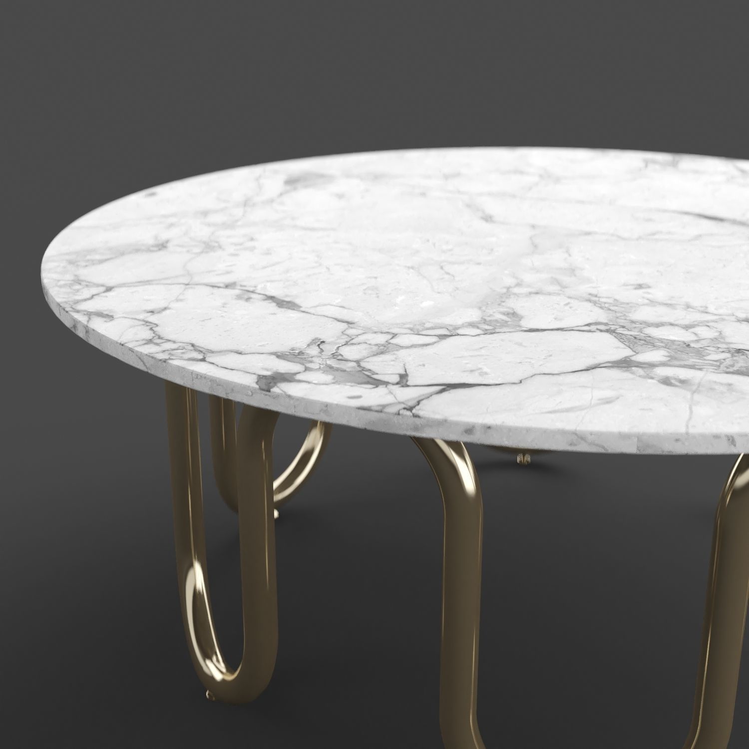 Tea table  Low-poly 3D model_2