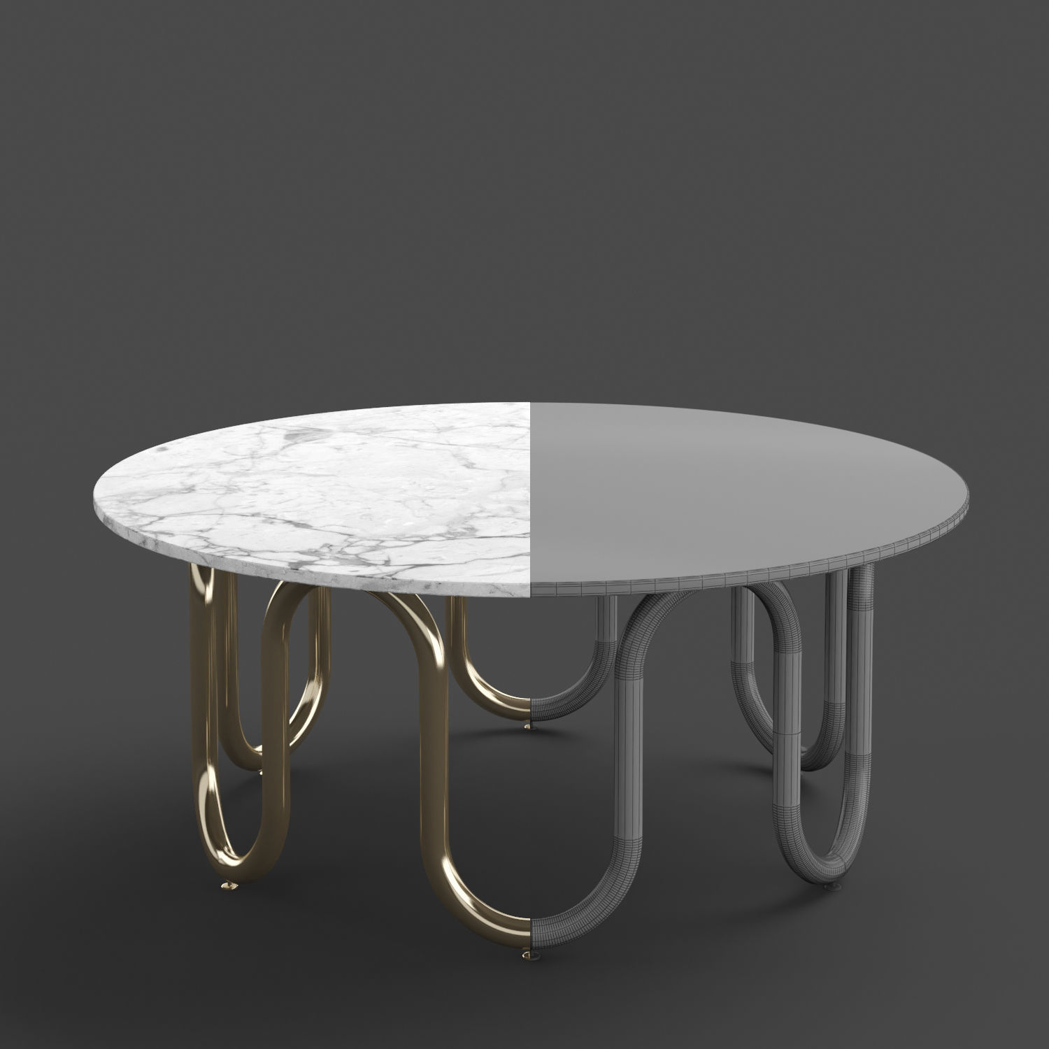 Tea table  Low-poly 3D model_4