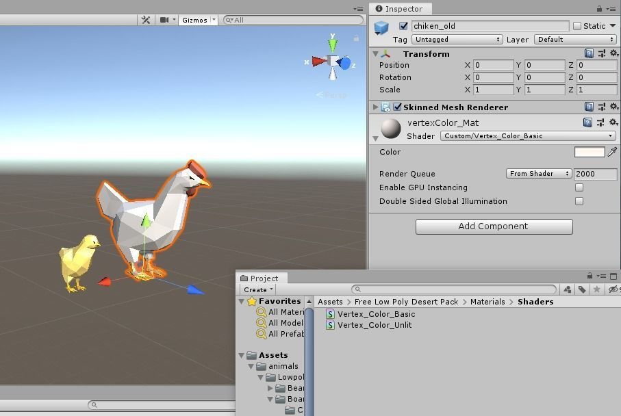 Low Poly Chicken Low-poly 3D model_7