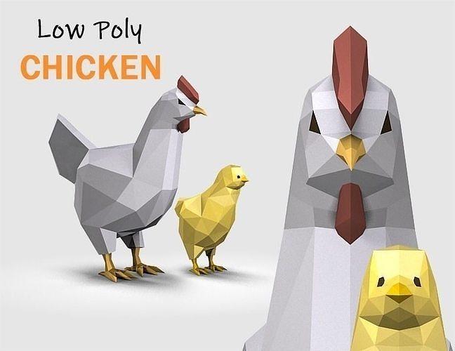 Low Poly Chicken Low-poly 3D model Low Poly Chicken Low-poly 3D model