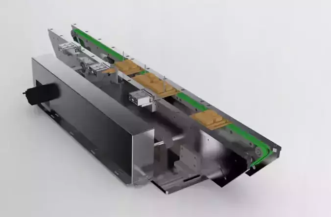 Width adjustable double belt assembly line