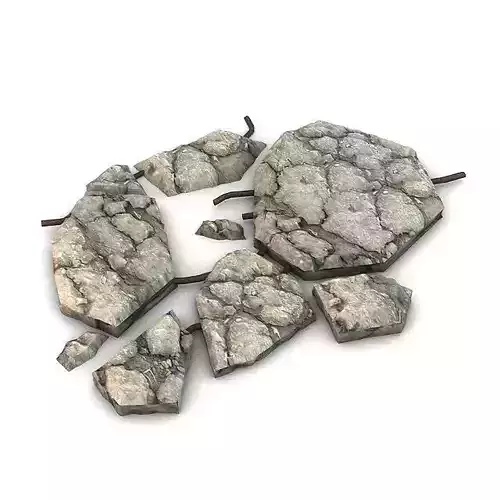 Broken concrete 3D model